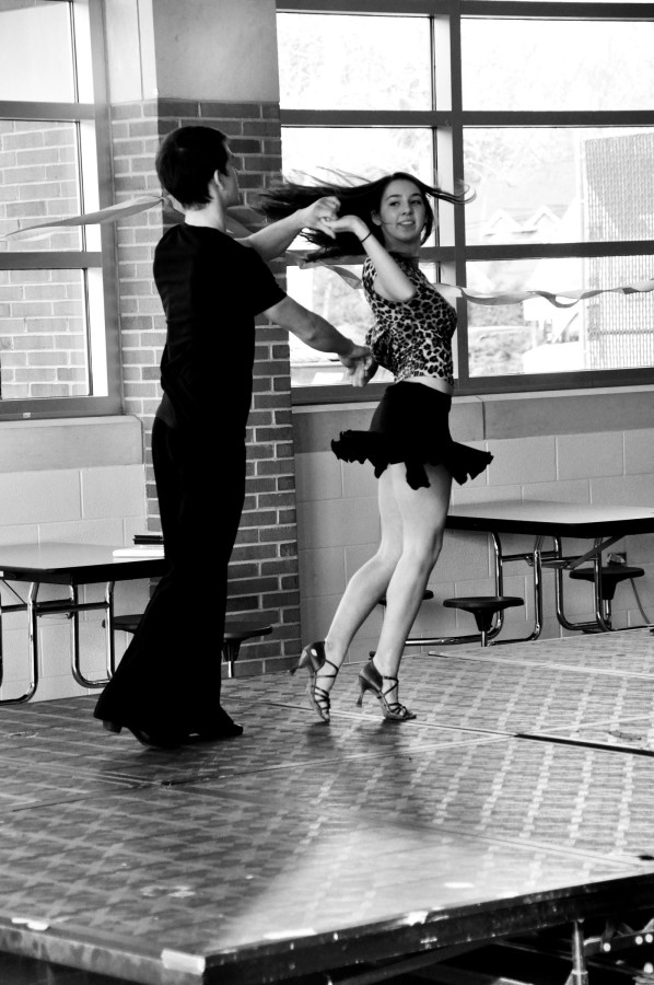Latin dancer Stephanie Smolen and her partner Matt Kubak perform at the Spanish Club “Salsa y Salsa” event on Feb. 13. The two plan to compete in the 2013 National DanceSport Championships this April.