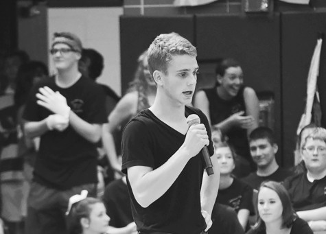 Alumnus Ryan Goldsher (‘15) performs with Comedy Troupe in the 2014 Loyalty Day Assembly. Recently, he has been competing in USA Network’s reality competition, “First Impressions.”