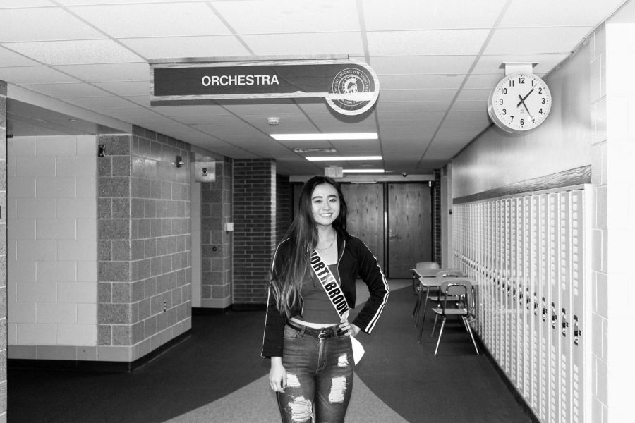 Senior Urie Han poses for a photo at Glenbrook North. Urie was nominated to compete as a contestant in the Miss Illinois Teen USA pageant during the first weekend of September.