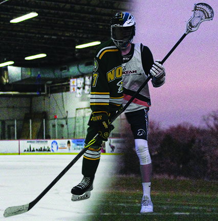 Multi-sport athletes face less overuse injuries but must be wary of physical exhaustion. Senior Kyle Burke has played hockey since he was five years old and started lacrosse in fourth grade. Graphics by Brady Rassin, Jiya Sheth, Noah Kaufman
