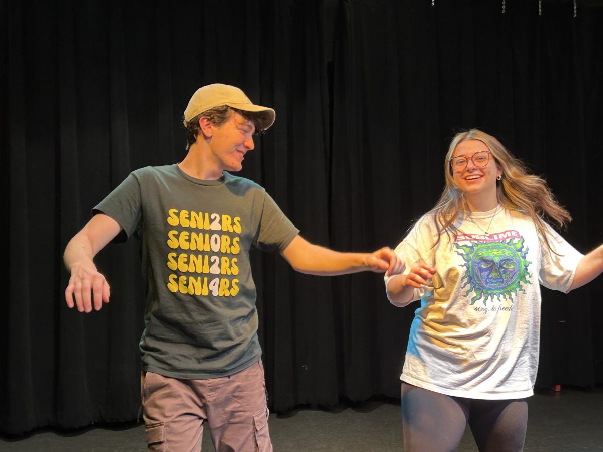 Senior+Andrew+Burke+%28left%29+and+junior+Maya+Spreckman+rehearse+for+their+roles+in+The+Prom.+Performances+of+the+musical+are+scheduled+to+take+place+from+May+1+to+May+4+at+7+p.m.+in+the+CPA.+Tickets+can+be+purchased+online+at+ShowTix4U+%28www.showtix4u.com%29.+Photo+by+Karsten+Konstant
