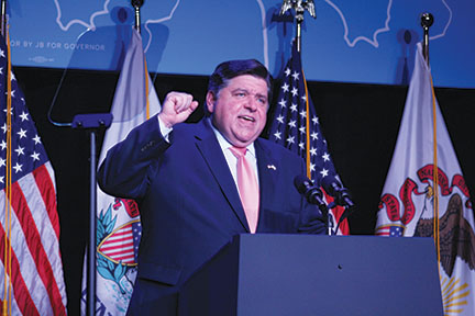 Gov. J.B. Pritzker speaks on the importance of abortion rights last fall. Pritzker signed an act in January to protect health care providers from facing legal consequences after performing abortions.