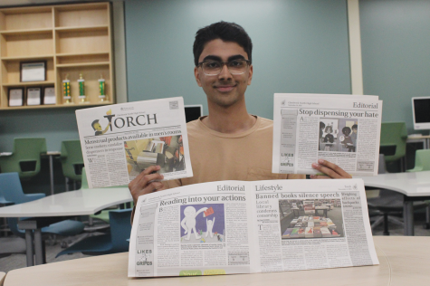 Banned books and threats to gender inclusivity are some of the topics the Torch has covered this year. Newspapers are vital to our democracy because they inform about important issues that would otherwise be left unheard. Photo by Chase Goldstein