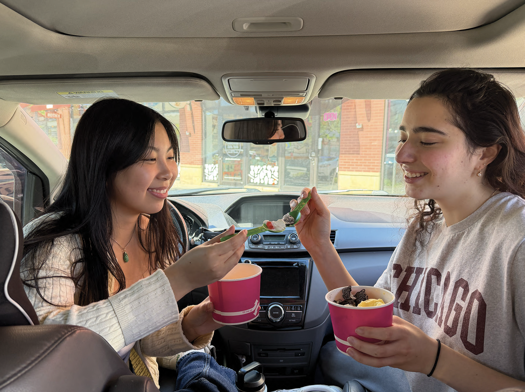 Torch editors Joyce Ng (left) and Arpi Kirakosian used to see Ng’s car, "Brenda," as simply a method of transportation from one place to the next. Kirakosian and Ng now value the memories they make together rather than just the destinations they are heading to. 